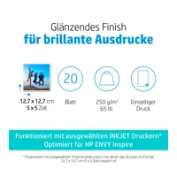 HP Advanced, Glänzend, 10,5mil, 127x127mm -