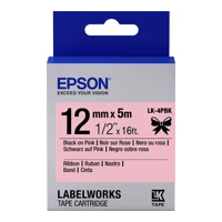 LabelWorks LK-4PBK, Seidig, Schwarz auf pink -