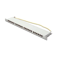 Patch Panel, RJ-45 X 24, grau, 1U, 48,3cm
