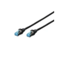 Patchkabel, 0,5m, SFTP, CAT 5e, geschirmt, schwarz