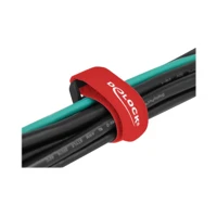 DeLock Klettverschluss-Cinchkabelbinder, 28cm, Rot