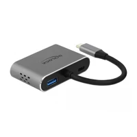 Externer Videoadapter, USB-C, HDMI, VGA, grau -