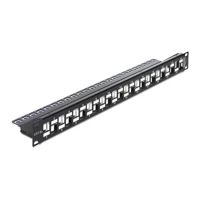 Patch Panel, Schwarz, 1U, 48,3cm (19"), 24