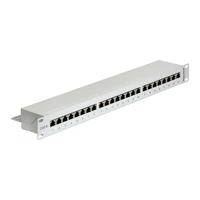 Patch Panel, RJ-45 X 24, hellgrau, 1U, 48,3cm