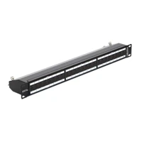 Patch Panel, RJ-45 X 24, Schwarz, RAL 9005 -