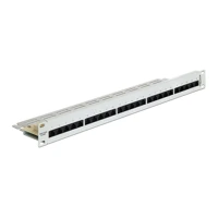 Patch Panel, RJ-45 X 25, hellgrau, RAL 7035, 1U