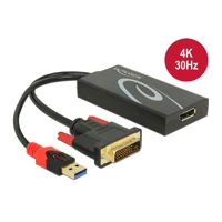 Videokonverter, DVI, DisplayPort, Schwarz -