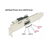 DeLock Slot bracket 1x eSATApd 5V / 12V, SATA-Blende