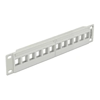 Patch Panel, grau, 1U, 25,4cm (10"), 12 Ports
