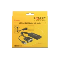 Videokonverter, VGA, HDMI, Schwarz, retail