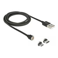 USB-Kabel-Kit, USB 2.0-2,4A, 1,1m, Schwarz