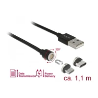DeLock USB-Kabel-Kit, USB 2.0-2,4A, 1,1m, Schwarz