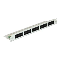 Patch Panel, RJ-45 X 50, hellgrau, RAL 7035, 1U