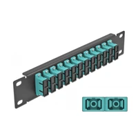 Patch Panel, SC MM X 12, Schwarz, 1U, 25,4cm