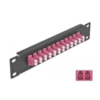 Patch Panel, LC Duplex MM X 12, Schwarz, 1U -