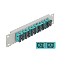 Patch Panel, SC Duplex MM X 12, grau, 1U, 25.4