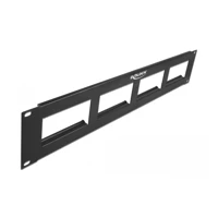 Patch Panel, Rack montierbar, Schwarz, 2U, 48