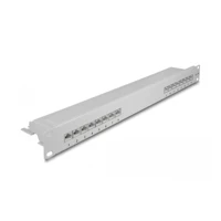 Patch Panel, CAT 6a, RJ-45 X 16, grau, 1U -