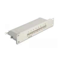 Patch Panel, CAT 6a, RJ-45 X 8, grau, 1U, 25