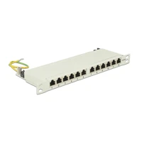 Patch Panel, RJ-45 X 12, hellgrau, RAL 7035-0