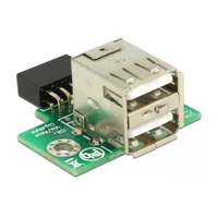 USB Pin Header Buchse > 2x USB 2.0 Type-A Buchse