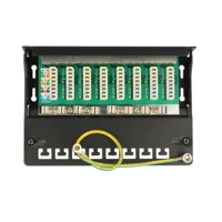 Patch Panel, RJ-45 X 8, Schwarz, RAL 9005