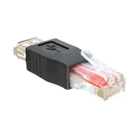 USB-Adapter, RJ-45 Stecker zu USB Buchse, Schwarz