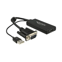 DeLock Videokonverter, VGA, HDMI, Schwarz, retail