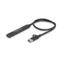 DeLock 4 Port Slim USB Hub mit Type-C oder Typ-A zu 3 x 5