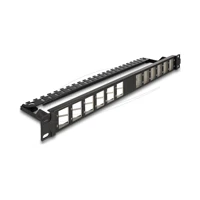 Patchpanel (Blindblech) - abgewinkelt, mit Zugentla