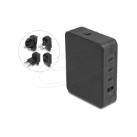 DeLock USB GaN Ladegerät 3 x Type-C PD 3.1 und 1 Typ-A mit