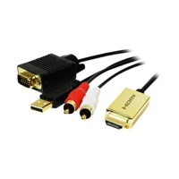 Video- / Audiokabel, HDMI Stecker bis DB-15, RCA x2