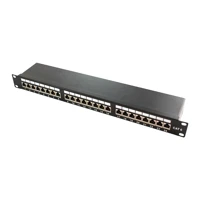 Patch Panel, RJ-45 X 24, Schwarz, RAL 9005, 1U