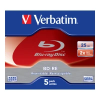 5x BD-RE, 25GB 2x, Jewel Case (Schachtel)