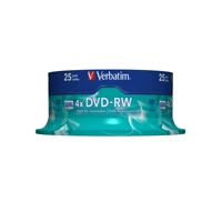 25x DVD-RW, 4,7GB (120min,) 4x, mattsilber -