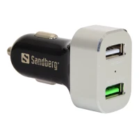 Car Charger 1xQC 3.0+1xUSB2.4A, Auto-Netzteil, 3