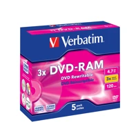 5x DVD-RAM, 4,7GB 3x, Jewel Case (Schachtel)