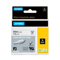 Rhino Heat Shrink Tubes, Schwarz auf Weiß, Rolle
