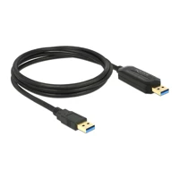 Linkkabel, USB 3.0, USB 3.0x1, Schwarz