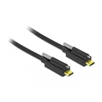 DeLock USB-Kabel, USB-C Stecker schraubbar zu USB-C Stecker