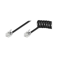 Telefonhörer-Spiralkabel, RJ10-Stecker (4P4C) auf