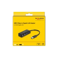 USB Typ-A Adapter zu 2 x Gigabit LAN - Netzwerkkart