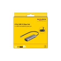 DeLock USB 10 Gbps 4 Port Typ-A Hub mit Type-C Anschluss u