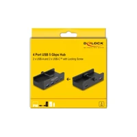 DeLock Externer USB 5 Gbps 4 Port Hub 2 x Typ-A und 2 Type