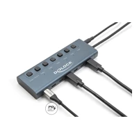 DeLock USB 5 Gbps Hub mit 7 Type-C Ports Schalter davon 6