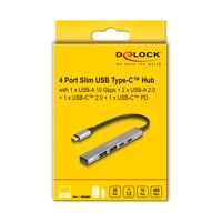 4 Port Slim USB Type-C Hub mit 1 x 10 Gbps Typ-A+ 2
