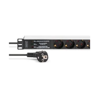 1U Alu PDU Rackmount. 6x Safety outlet 1x outlet