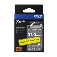 HSe-661E - Schwarz auf Gelb - Rolle (3,1 cm x 1,5 m