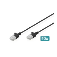 CAT 6 U-UTP Slim Patchkabel Schwarz 10 Stück - Netz