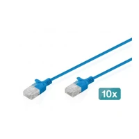 CAT 6 U-UTP Slim Patchkabel Blau 10 Stück - Netzwer